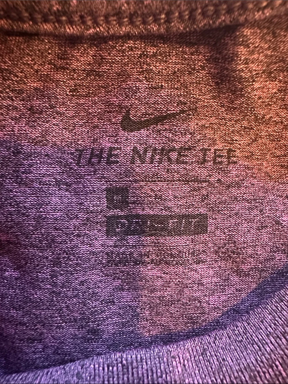 Nike Heathered Plum Dri-Fit Crewneck Tee with Black Swoosh
